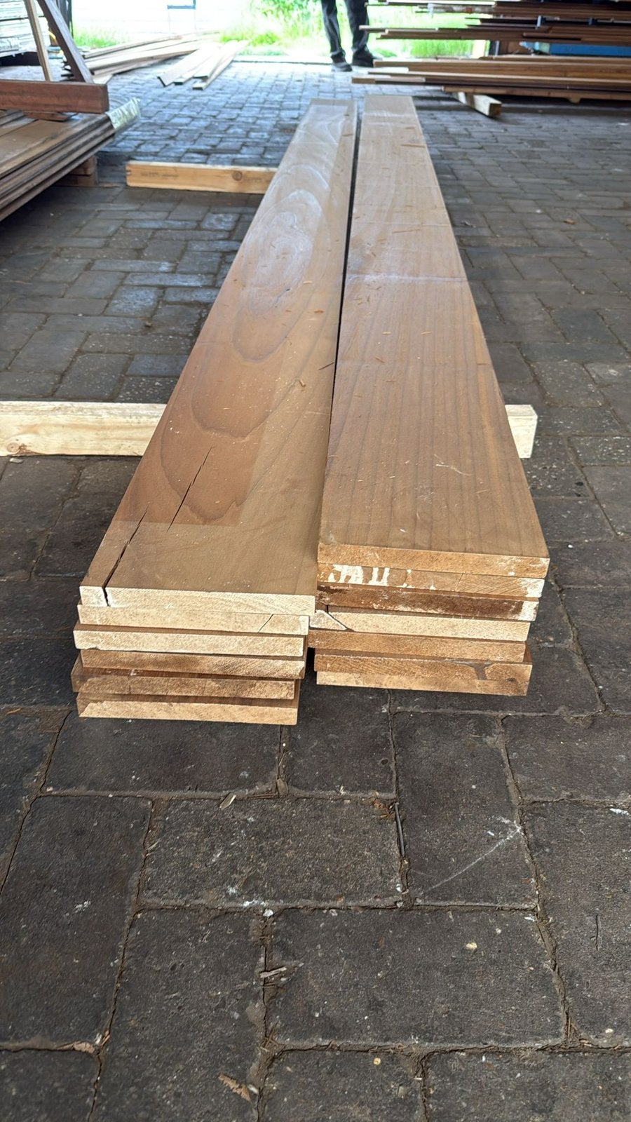 13 stuks Thermo Ayous Rechte plank 20x190x3550mm, Gebruikt, 25 tot 50 mm, Ophalen of Verzenden, Plank