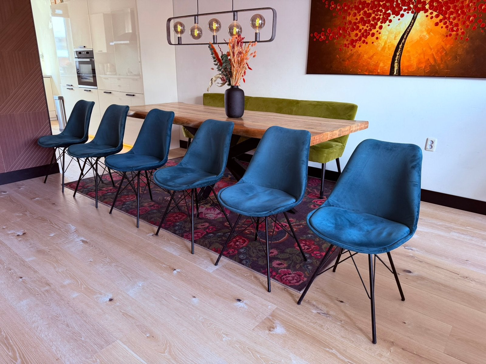 6 Kick Collection stoelen, Ophalen, Blauw, Zo goed als nieuw, Stof