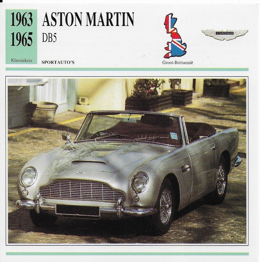 Ma640 autokaart aston martin db5 (1963 - 1965 ), Ophalen of Verzenden, Zo goed als nieuw, Auto's