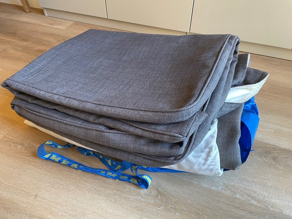 IKEA Dunvik hoes voor boxspring 180x200 cm Skiftebo grijs, Ophalen, Gebruikt, Tweepersoons, 180 cm