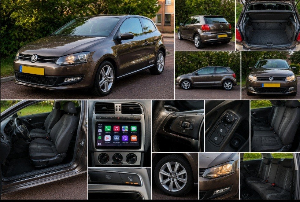 VW Polo Match | Airco | Apple CarPlay | Stoelverwarming |, Leder en Stof, Bruin, Handgeschakeld, Stoelverwarming