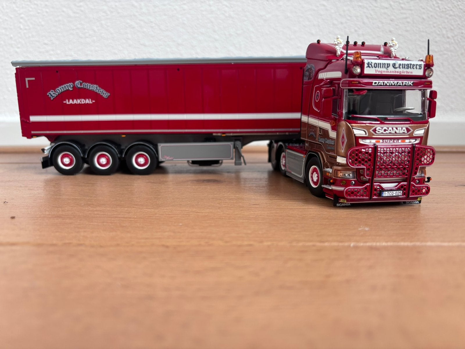 Tekno Scania R 6x2 Ceusters met 3-assige Stas kipper, Ophalen of Verzenden, Zo goed als nieuw, Bus of Vrachtwagen, Tekno