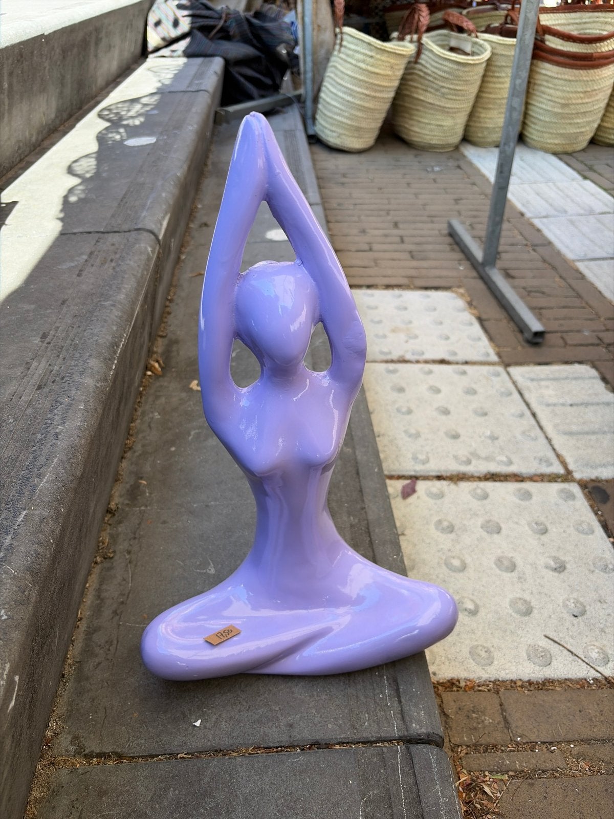 Polystone Yoga Beeld - Lavendel Paars, Overige materialen, Overige stijlen, Nieuw, Ophalen of Verzenden