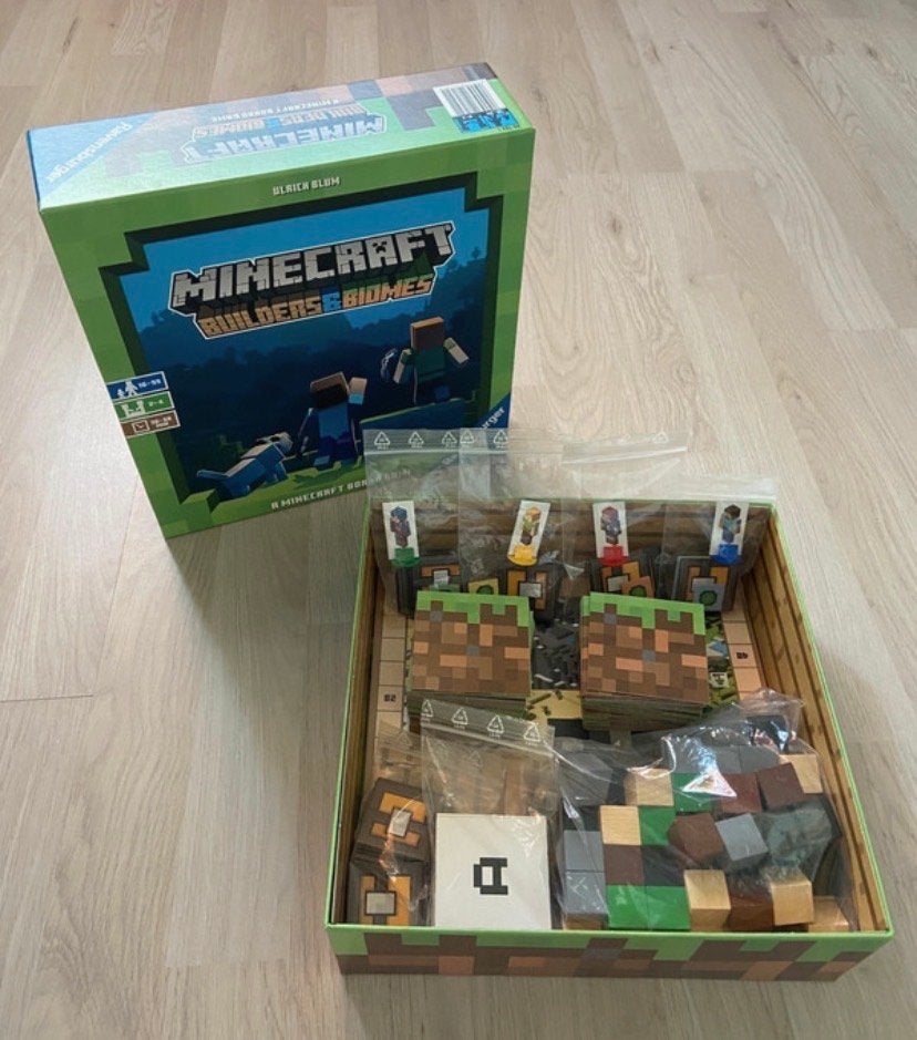 Minecraft Builders & Biomes Bordspel, Hobby en Vrije tijd, Drie of vier spelers, Ophalen, Zo goed als nieuw