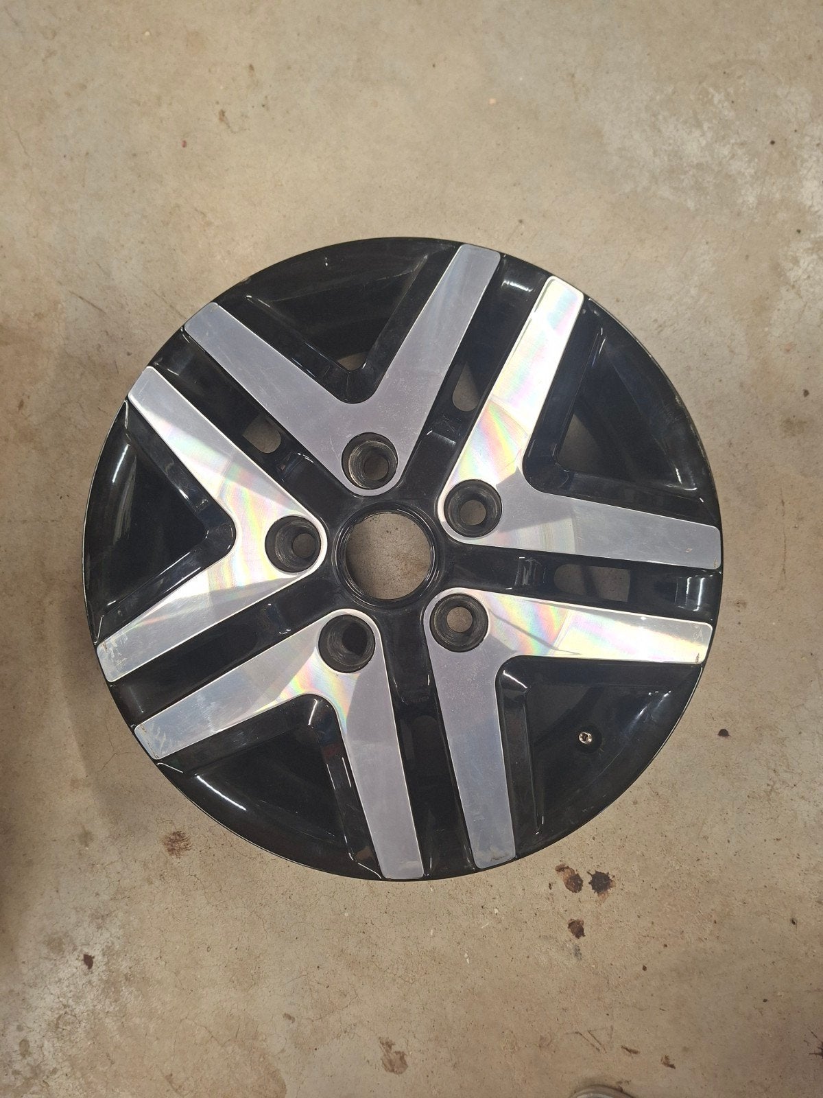 4 Velgen - Zwart/Zilver - Zo goed als nieuw, Ophalen, Gebruikt, Velg(en), 16 inch