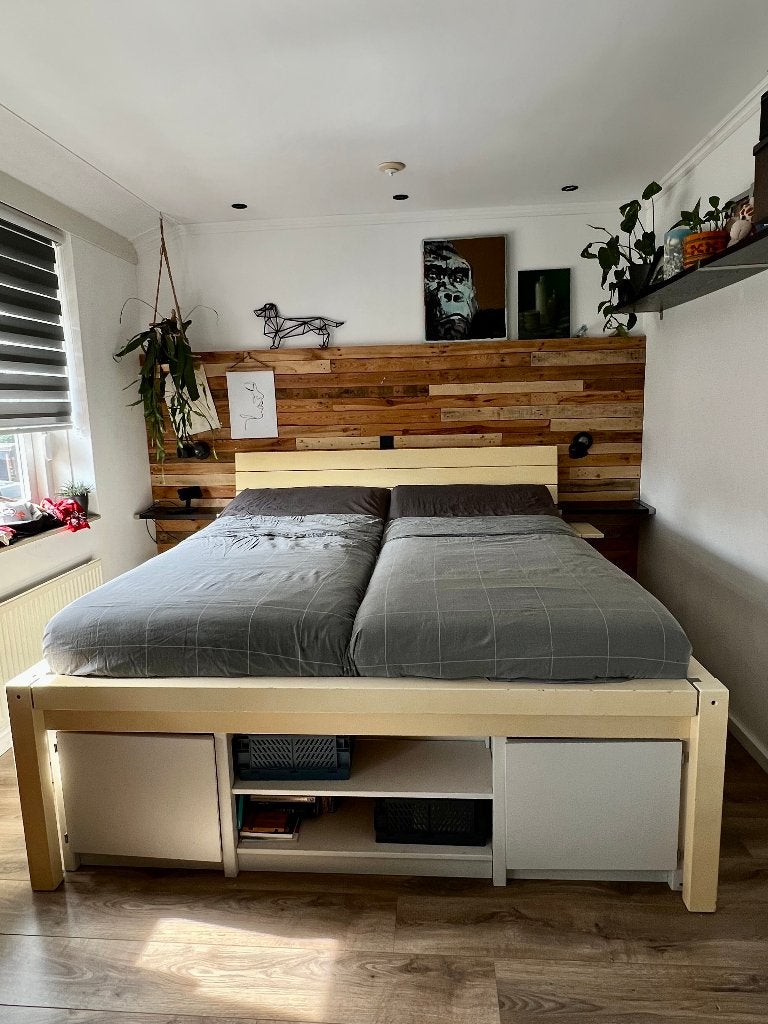 Extra lang Lundia kajuitbed 180 x 210 - 65 hoog, Ophalen, Gebruikt, 210 cm, Tweepersoons