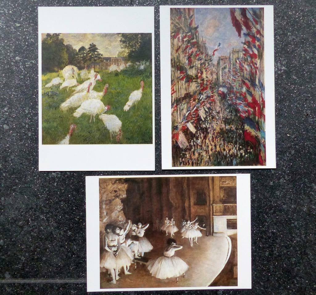 Ansichtkaarten Musée d'Orsay schilderijen kunst Monet Degas, Ophalen of Verzenden, 1980 tot heden, Ongelopen, Frankrijk