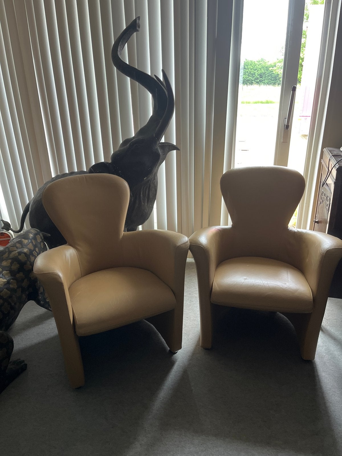 Leolux fauteuils (2 stuks) - Beige leer, Ophalen of Verzenden