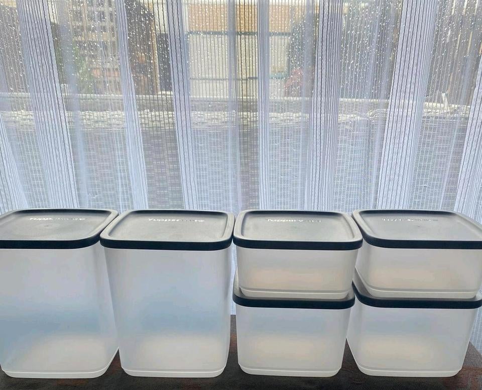 Nieuwe Tupperware Cubix Set - Ideaal voor Opslag, Ophalen of Verzenden, Nieuw, Wit, Bus of Trommel