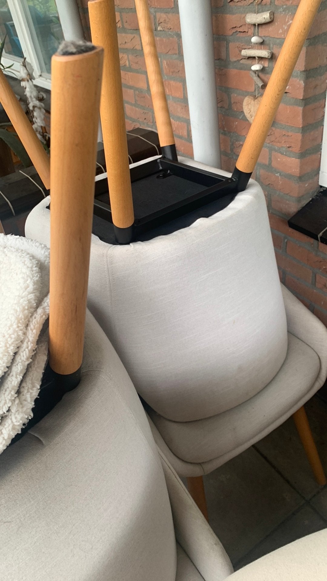 Eetkamerstoelen 4 stuks, Huis en Inrichting, Stoelen, Ophalen, Gebruikt, Wit, Vier