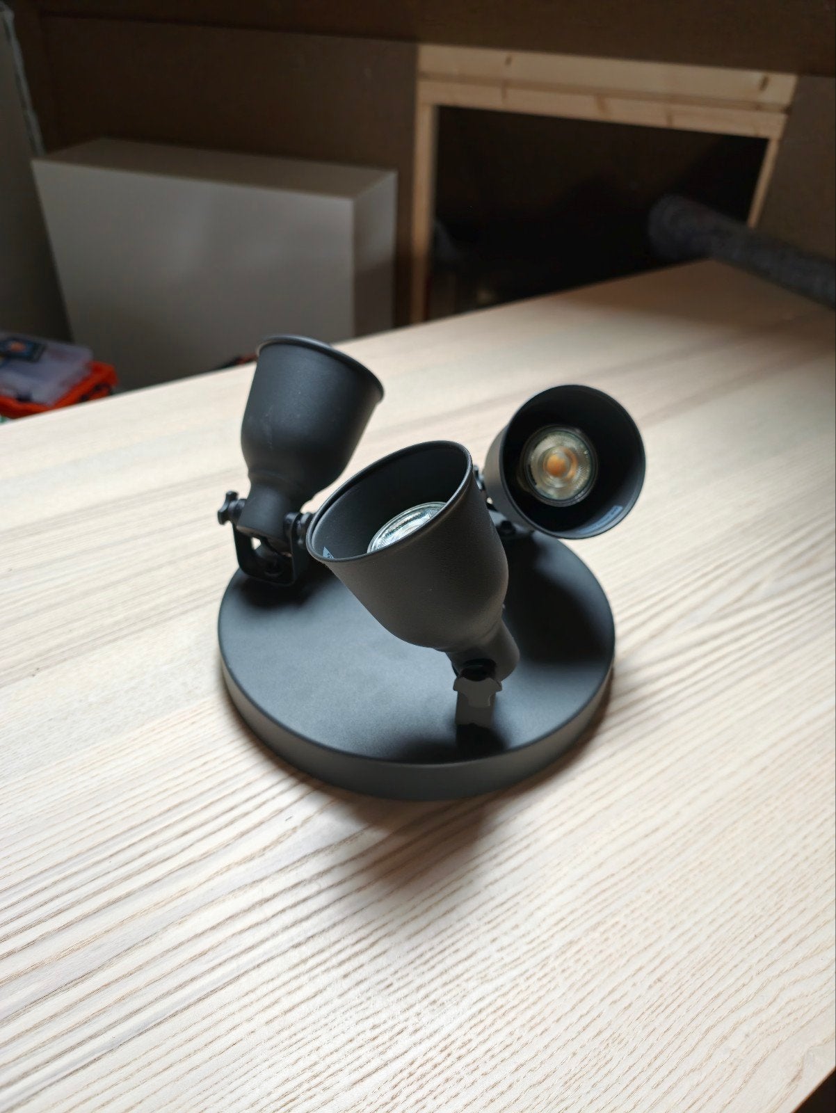 IKEA Hektar plafondlamp incl. 3z GU10 lichtbron, GU10, Zo goed als nieuw, Plafondlamp, Verstelbaar