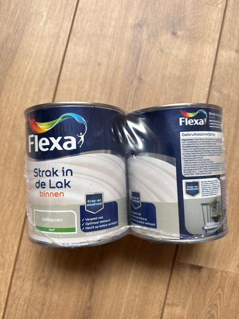 Nieuwe Flexa Strak in de Lak Binnenverf Salie Groen, Ophalen, Nieuw, Verf, Minder dan 5 liter