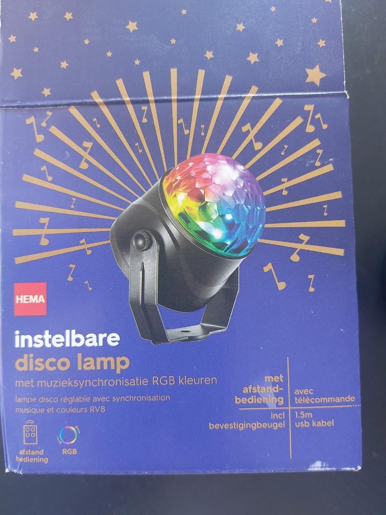 Hema Instelbare Disco Lamp met Afstandsbediening, Ophalen of Verzenden, Zo goed als nieuw, Discobol, Kleur