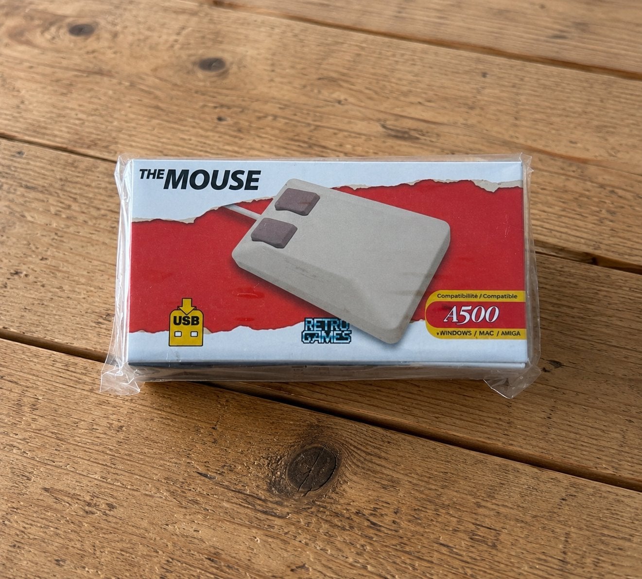 Amiga A500 Mini Muis (USB) - Retro Games Muis, Muis, Gaming muis, Rechtshandig, Amiga