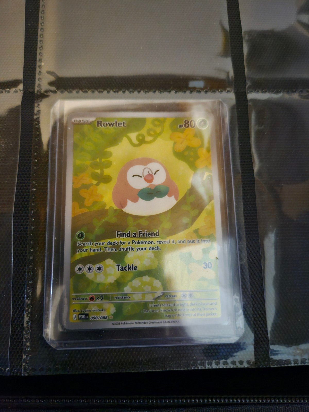 Pokemon Rowlet 090/088 Perfect Order, Ophalen of Verzenden, Zo goed als nieuw, Losse kaart, Foil