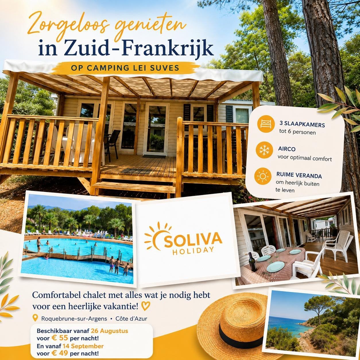 LAST MINUTE chalet camping Leï Suves Zuid Frankrijk zee zon, Provence en Côte d'Azur, Recreatiepark, Aan zee, Wasmachine