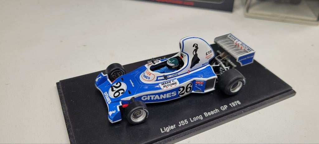 Spark Ligier JS5  Long Beach GP 1976 J.Laffite, Ophalen of Verzenden, Zo goed als nieuw, Auto, Overige merken