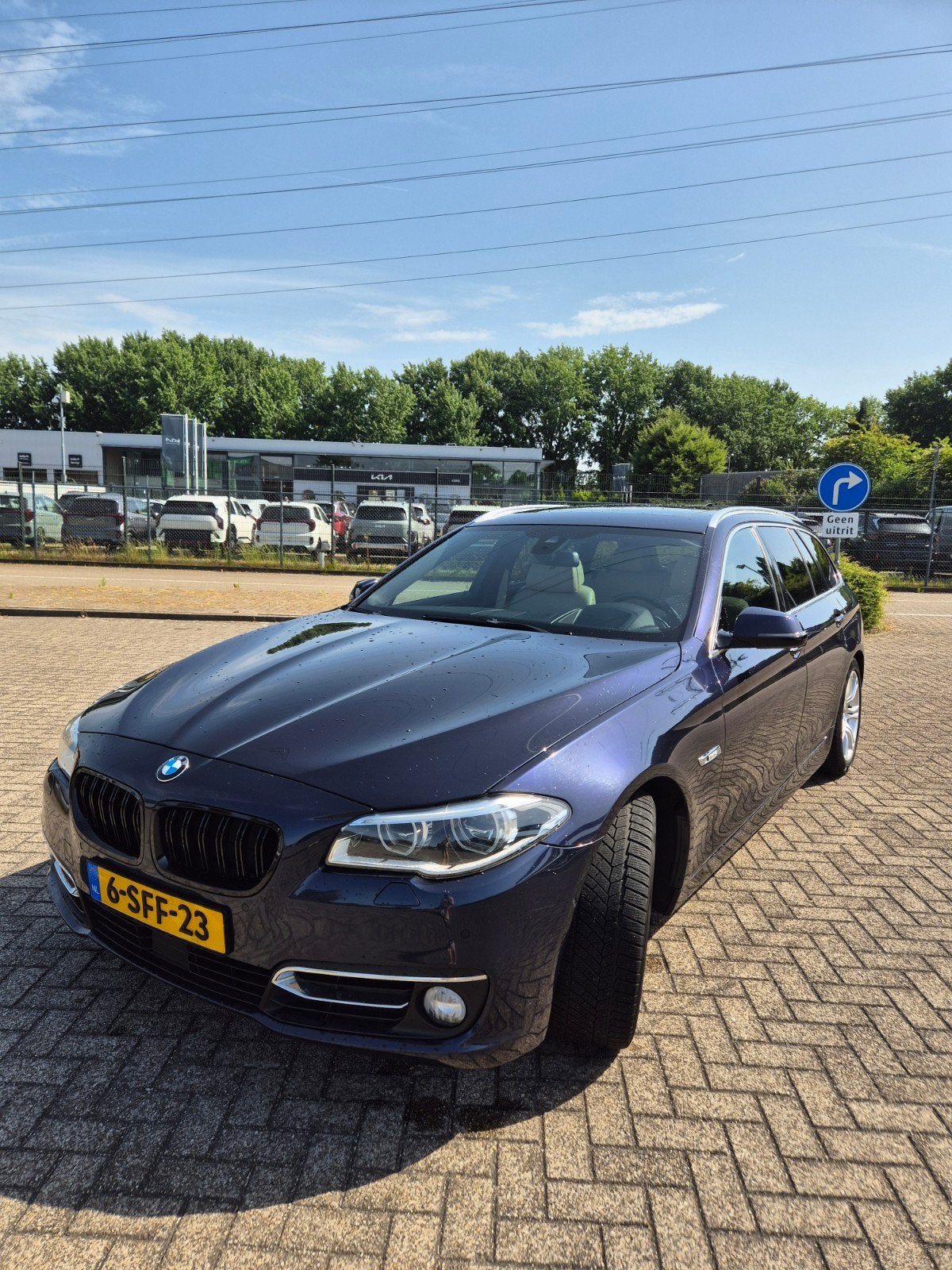 BMW 5-Serie 2.0 528I Touring AUT 2013 Blauw, Auto's, Automaat, Euro 5, Beige, 4 cilinders