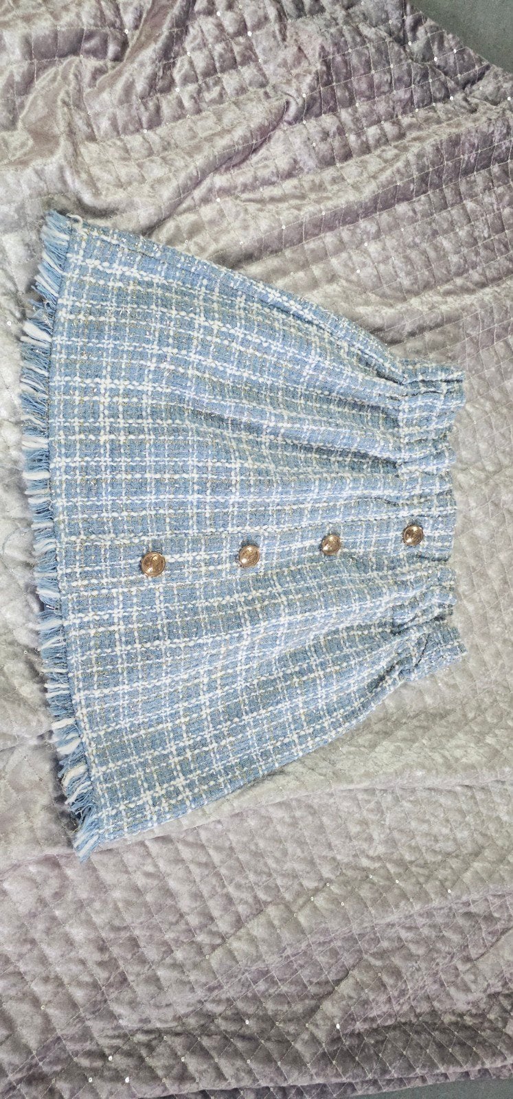 LUC-CE Tweed Rokje Maat L- Zo goed als nieuw, Blauw, Maat 42/44 (L), Ophalen of Verzenden, Zo goed als nieuw