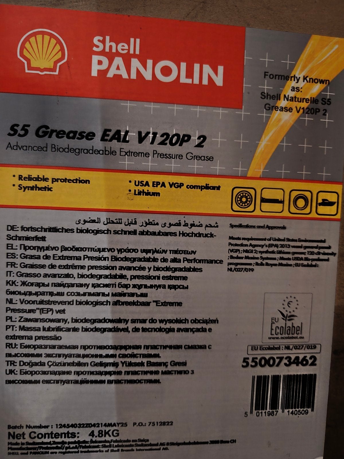 12x Shell Panolin S5 Grease EAL V120P 2, Ophalen of Verzenden