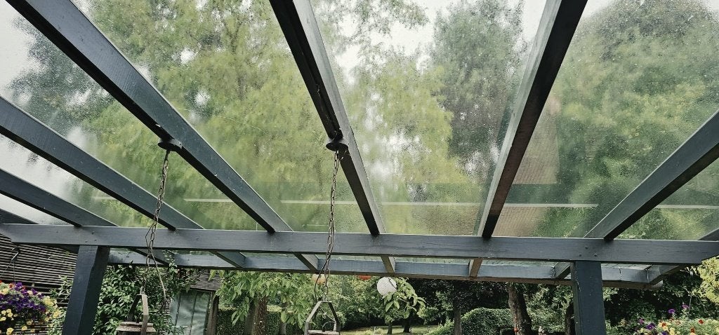 Gelaagde Glas overkapping. Zelf af te breken, Ophalen, Gebruikt