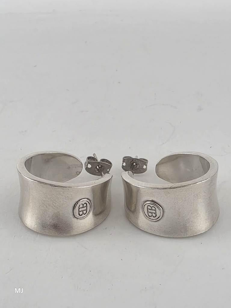 Zilveren Buddha to Buddha half creolen                  Z134, ., Ophalen of Verzenden, ., Zilver
