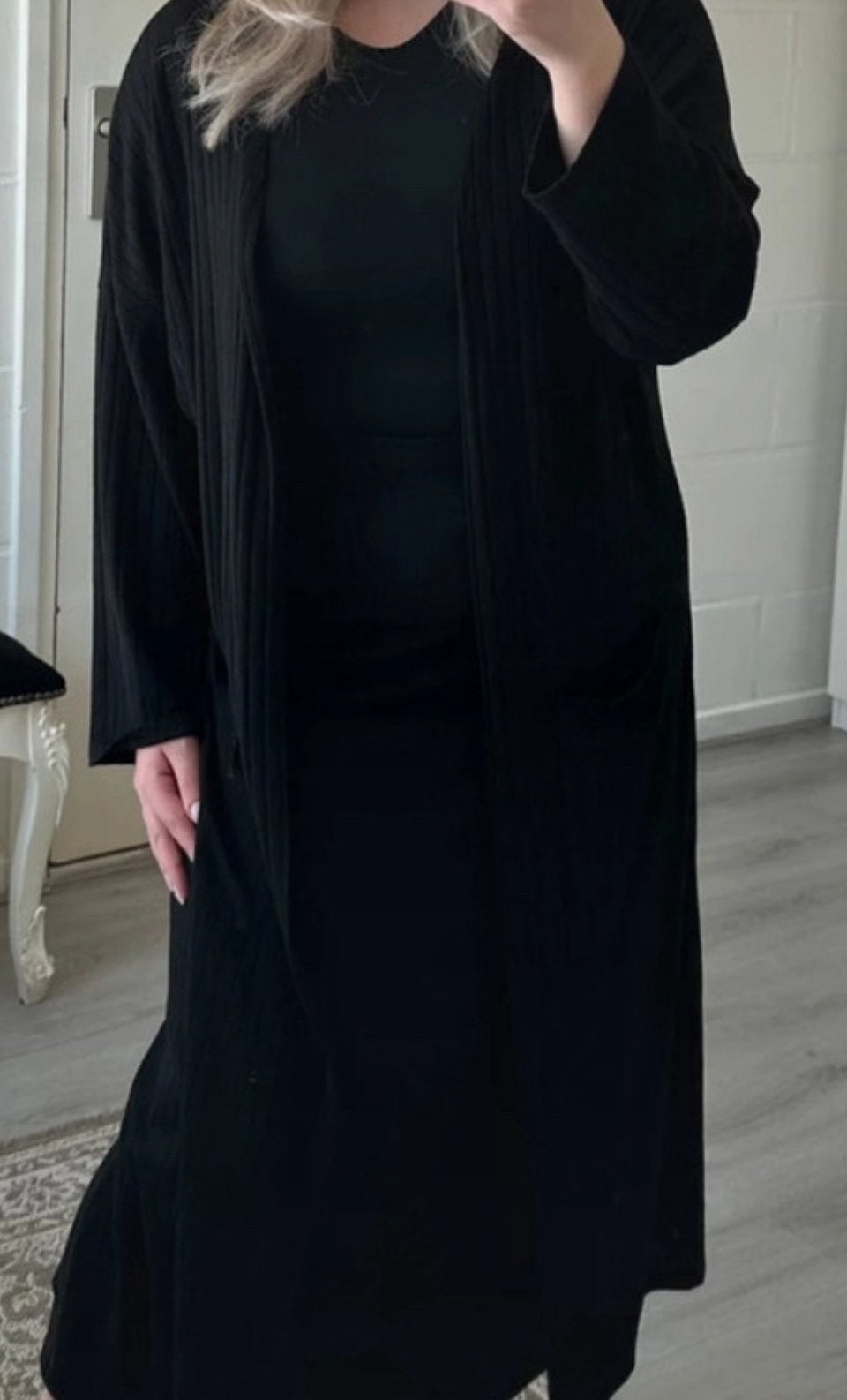 Mango basic zwart two piece rok en vest stretch en ribstofje, Ophalen of Verzenden, Zo goed als nieuw, Maat 38/40 (M)