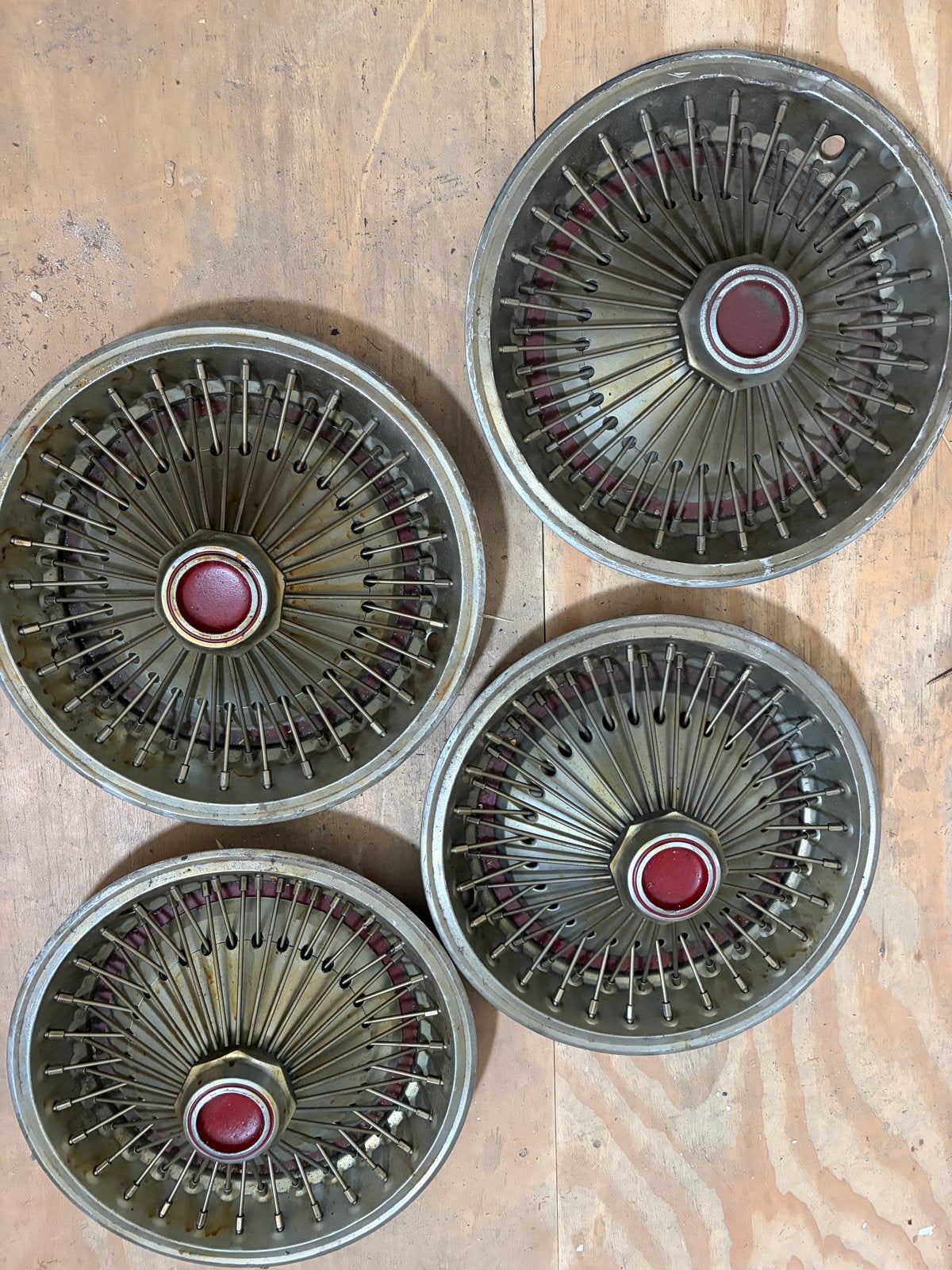 Unieke 14 inch RVS Spaakwieldoppen voor Oldtimers, Ophalen of Verzenden, Gebruikt