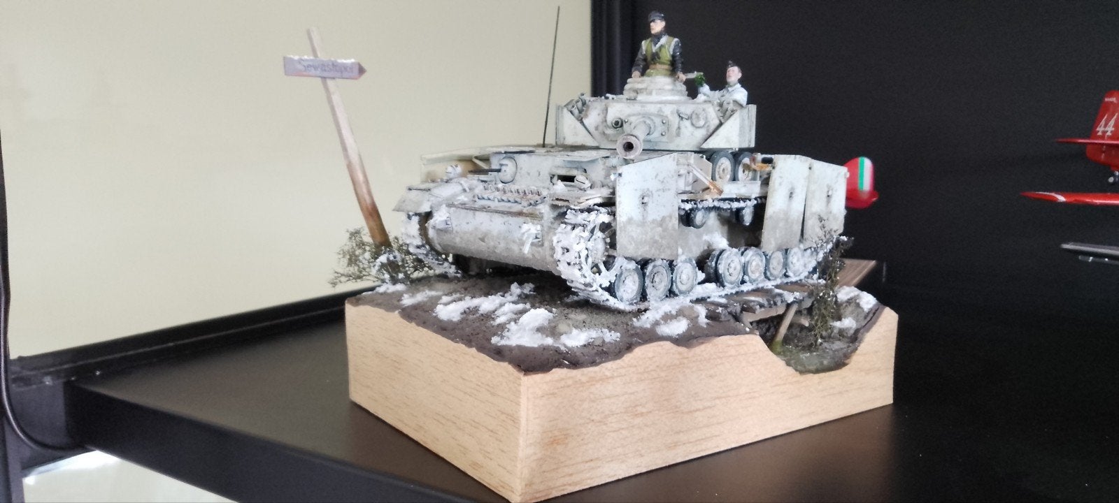 1/35 Panzer E Winterdiorama - WOII Militair Model, Ophalen of Verzenden, Gebruikt, 1:32 tot 1:50, Tank