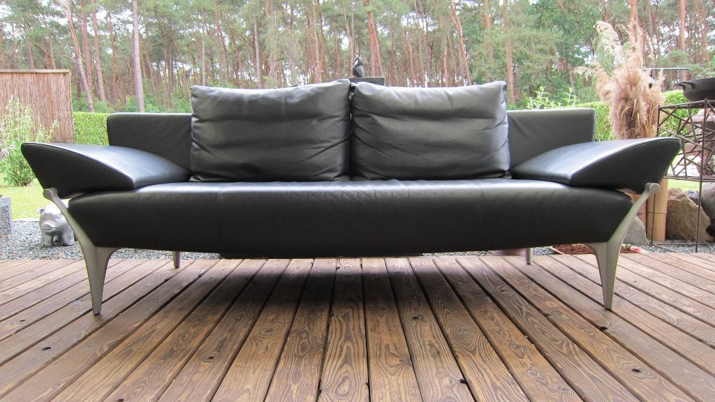 Lederen design bank "Rolf Benz" type 1600 Mooie staat!, Ophalen, Gebruikt, Design, Driepersoons