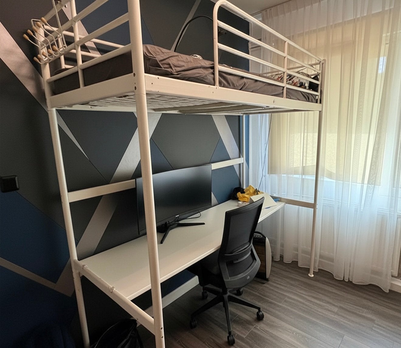 Nette hoogslaper incl. bureau!, Ophalen, Eenpersoons, Zo goed als nieuw, 90 cm