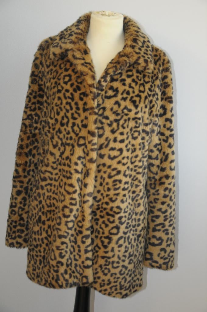 Gave bontjas met panterprint van ZARA, maat M, ZGAN!!, Maat 38/40 (M), Bruin, Zara, Ophalen of Verzenden