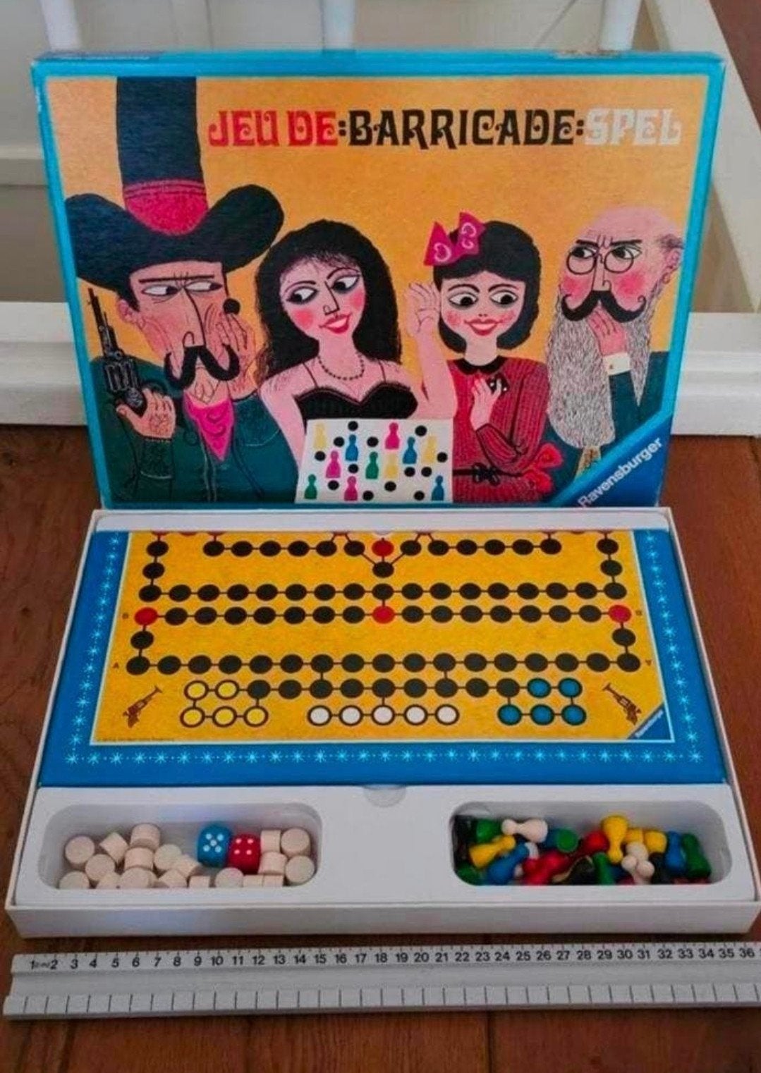 Jeu de Barricade spel- vintage 1970- 2 kanten bord, Hobby en Vrije tijd, Gezelschapsspellen | Bordspellen, Ophalen