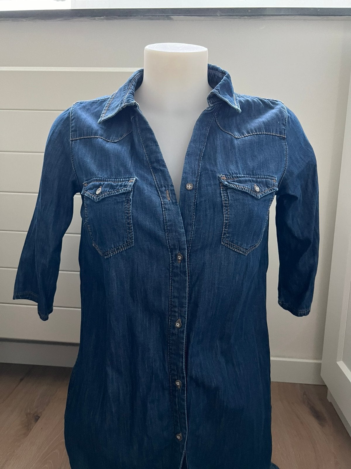 Korte denim jurk/mavi jeans/maat xs, Blauw, Ophalen of Verzenden, Zo goed als nieuw, Maat 34 (XS) of kleiner