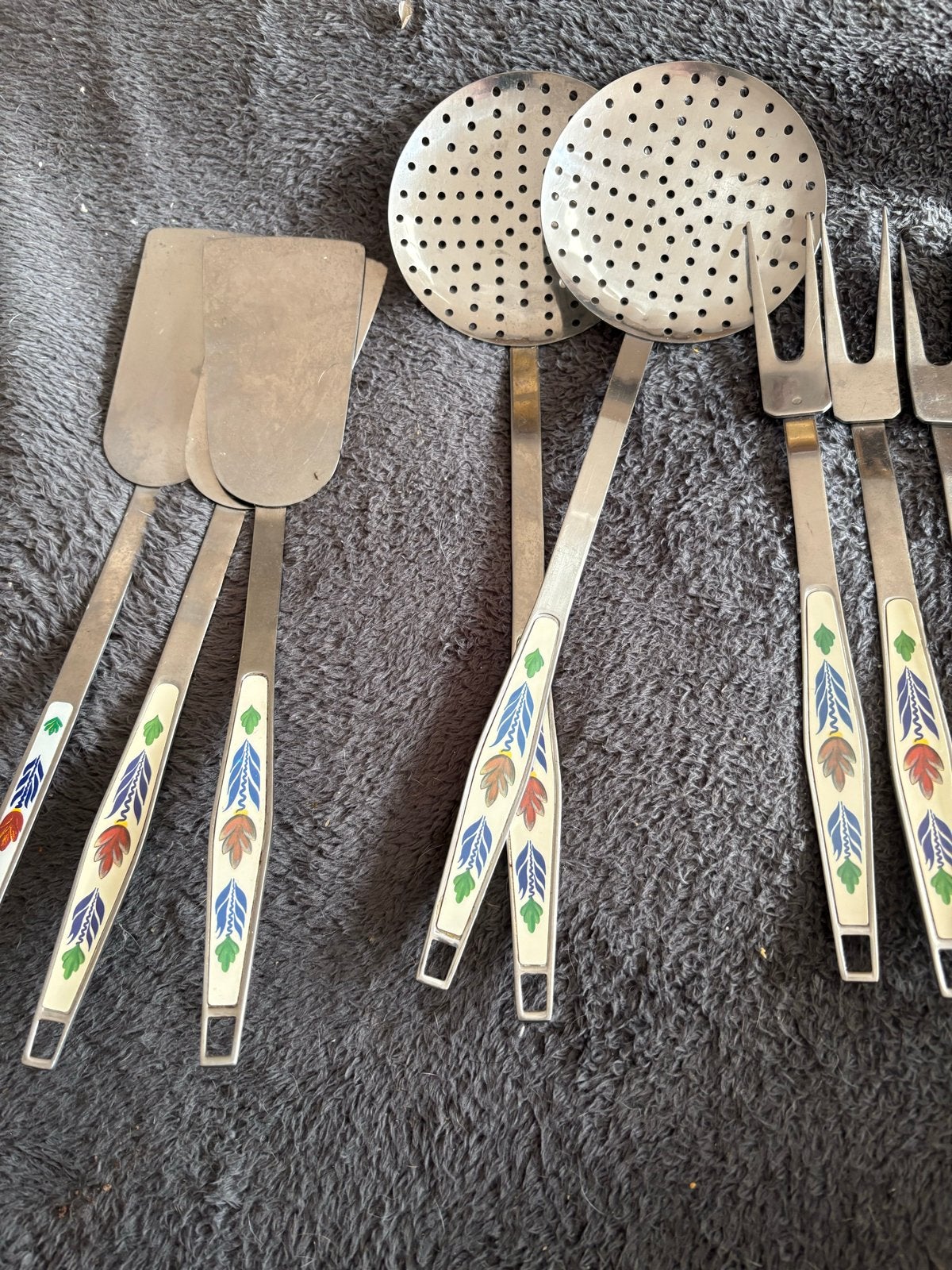 DIV Groot Boerenbont Keuken Bestek - Vorken, Lepels, Scheppe, Div, Ophalen of Verzenden, Metaal, Div