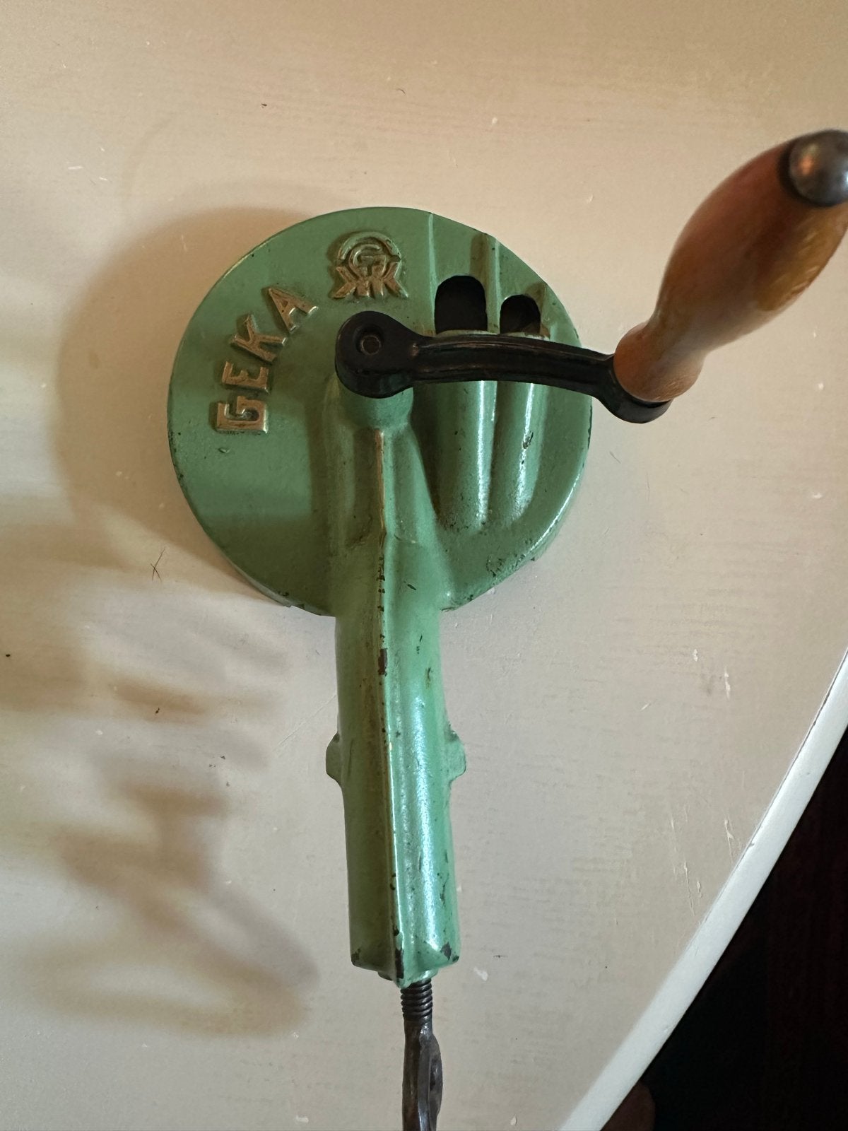 Antieke Geka Snijbonenmolen - Vintage Keukenhulp, Ophalen of Verzenden