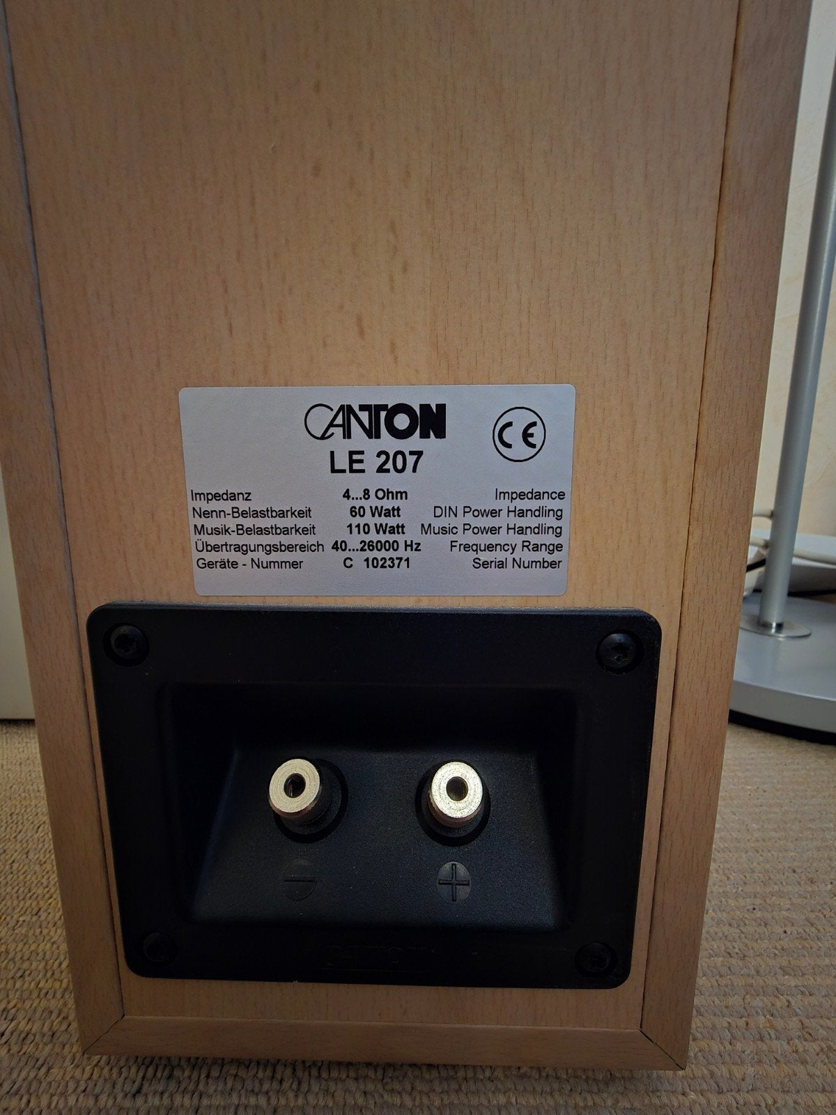 Canton LE 207 luidsprekers beuken/zilver, Gebruikt, Speakerset, 60 tot 120 watt, Ophalen