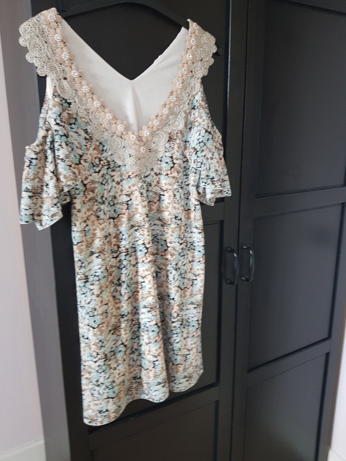 Bohème zomerjurkje met bloemen en strass, Maat 38/40 (M), Ophalen of Verzenden, Zo goed als nieuw, "NKN NEKANE