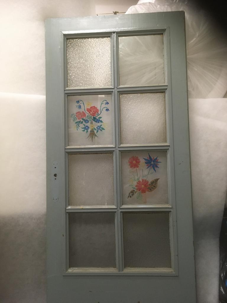 BLAUWE BINNENDEUR, Ophalen, Gebruikt, Binnendeur, Glas