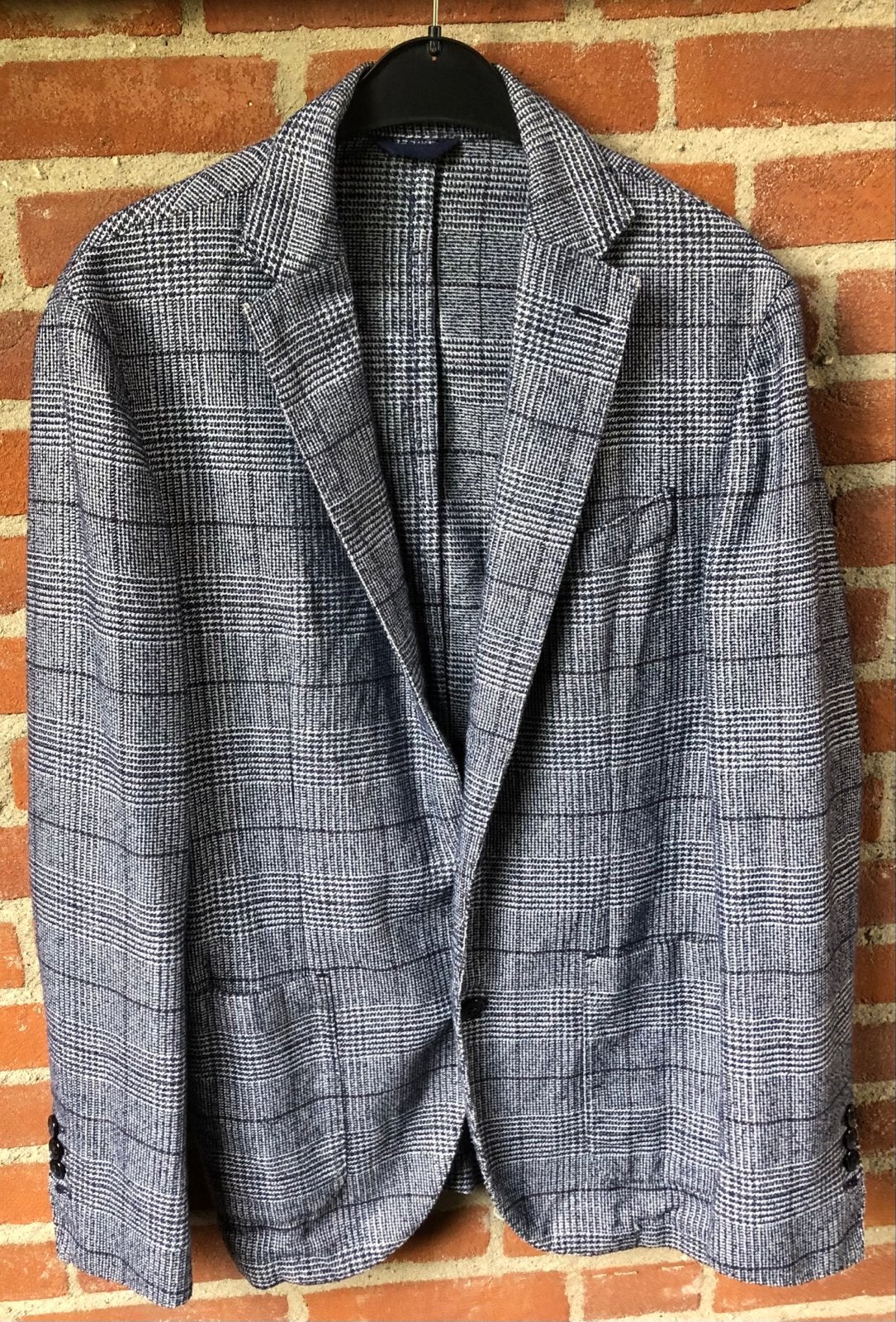 Hackett London Mayfair Blazer Blauw/ grijs Geruit Mt 50R, Ophalen of Verzenden, Zo goed als nieuw, Maat 48/50 (M), Blauw