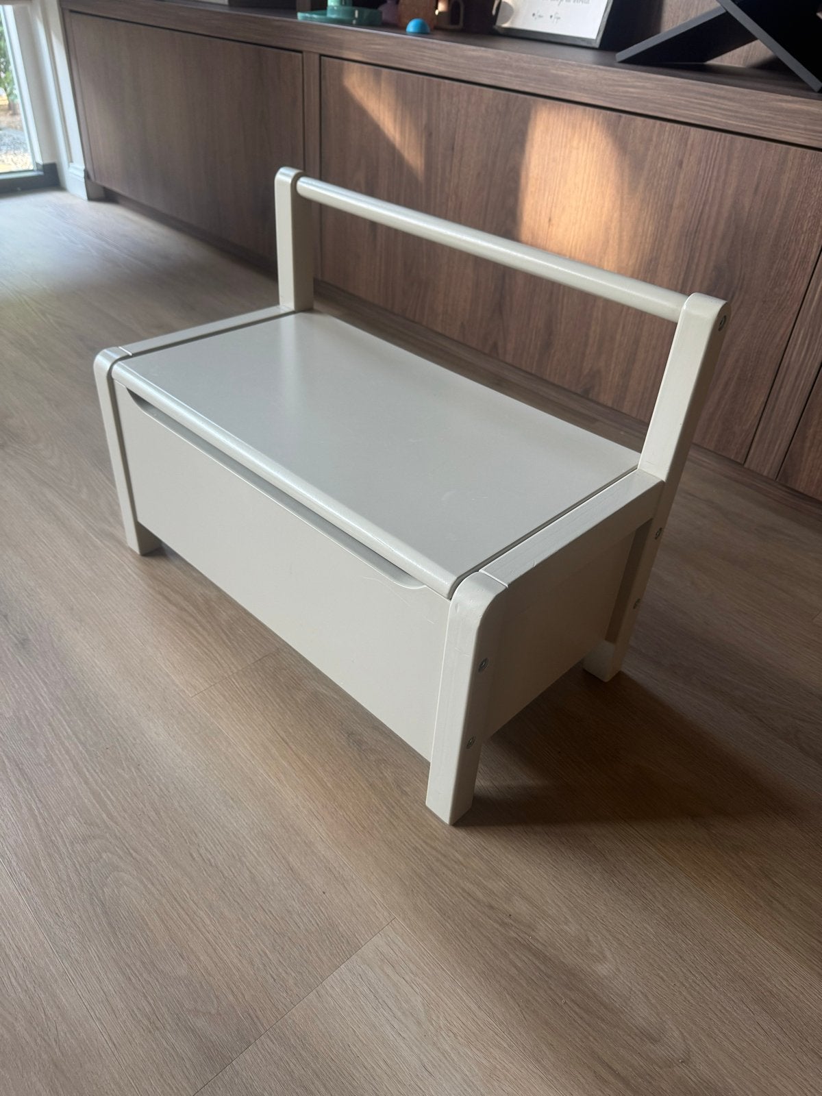 Beige Speelgoed Opbergbankje met Rugleuning, Kinderen en Baby's, Kinderkamer | Overige Meubels, Ophalen of Verzenden, Zo goed als nieuw