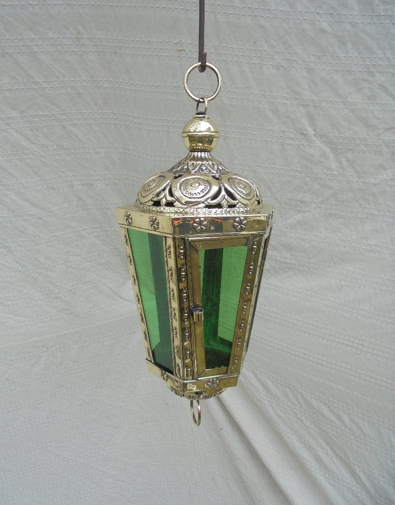 mooie antieke lantaarn kaarsenlantaarn lamp kandelaar, Antiek en Kunst, Ophalen of Verzenden, Koper