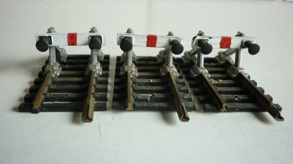3 Fleischmann H0 stootblokken, Gebruikt, Gelijkstroom, Fleischmann, Rails