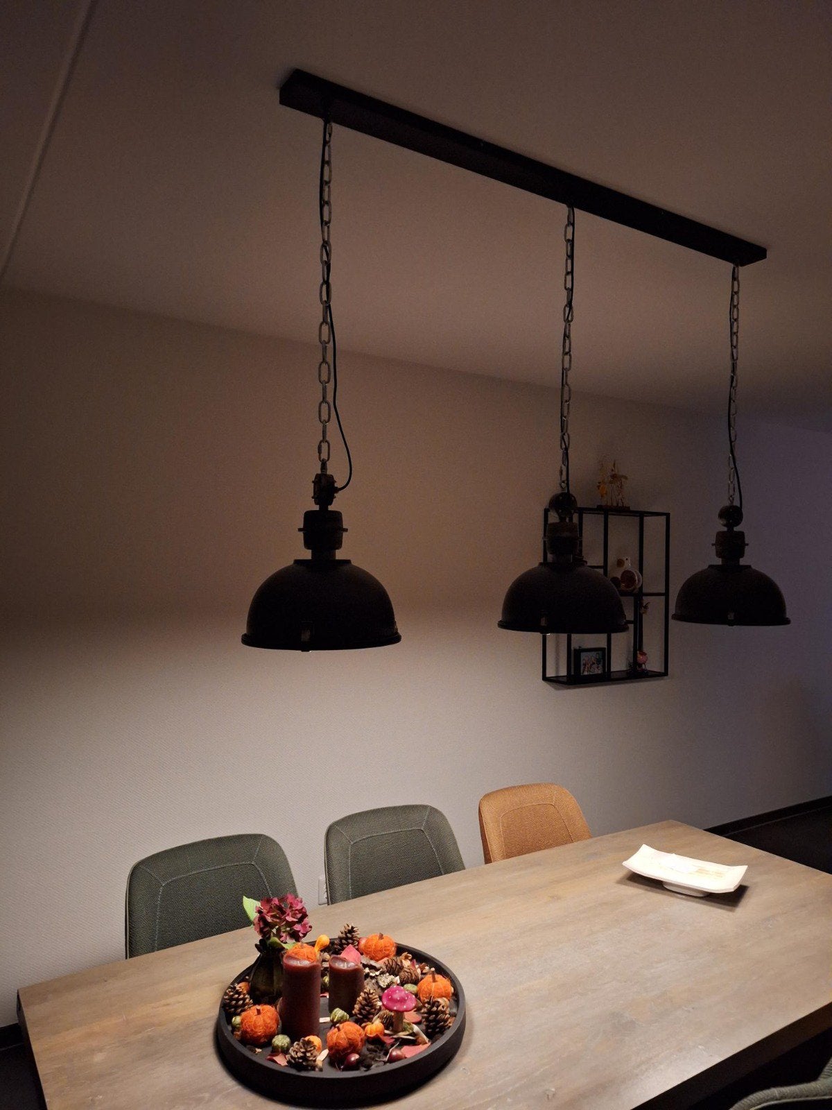 Steinhauer 3 delige Bikkel hanglamp, Ophalen, Zo goed als nieuw, Metaal, Industriële look