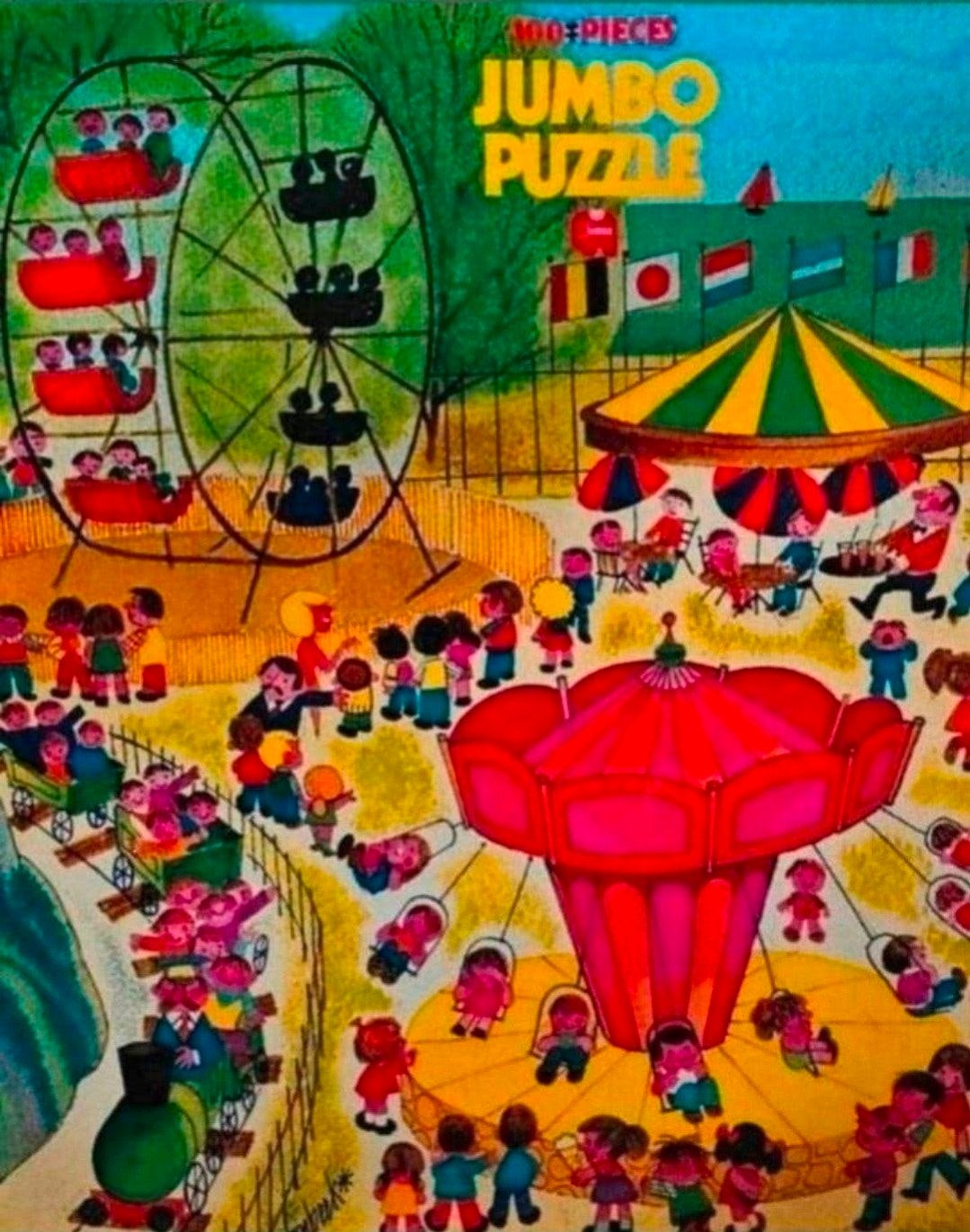Kinder puzzel- Vintage Jumbo- jaren '70-Verzend ook!, Ophalen, Minder dan 500 stukjes, Zo goed als nieuw