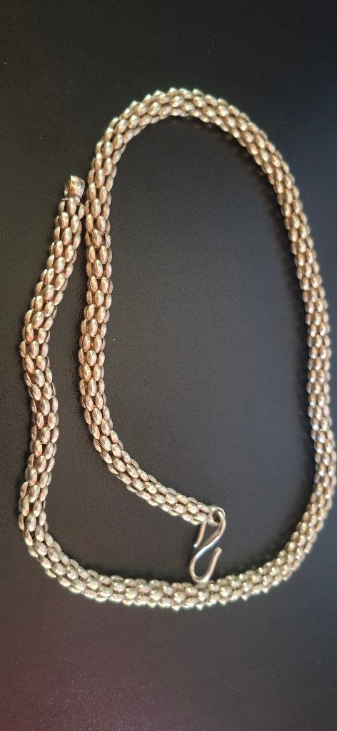 Zilveren popcorn ketting 825, Ophalen of Verzenden, Gebruikt, Zilver, Zilver