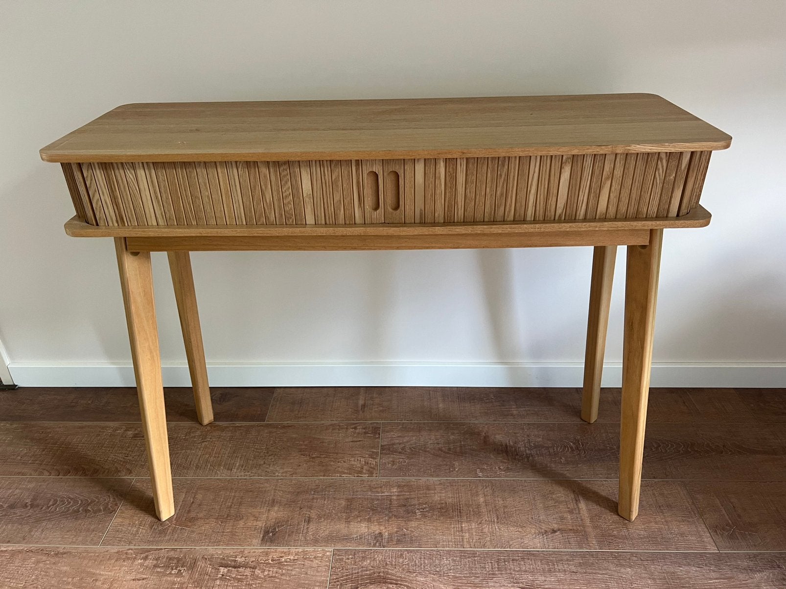 Dressoir Japandi met houten latjes, Ophalen, Zo goed als nieuw, 25 tot 50 cm, Rechthoekig