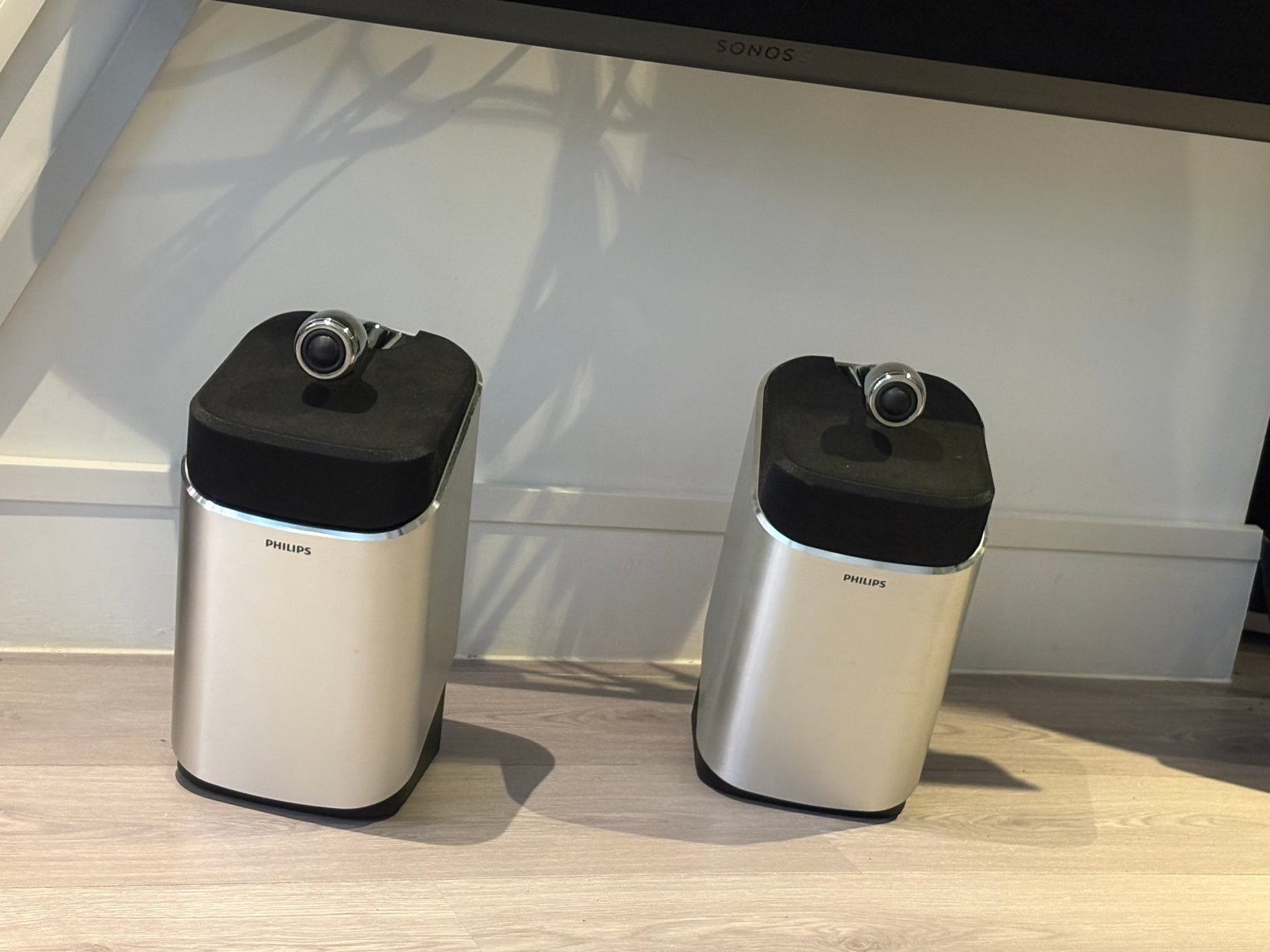 Philips Design speaker MCD 900 uit geborsteld Aluminium, Ophalen of Verzenden, Zo goed als nieuw, 60 tot 120 watt, Philips