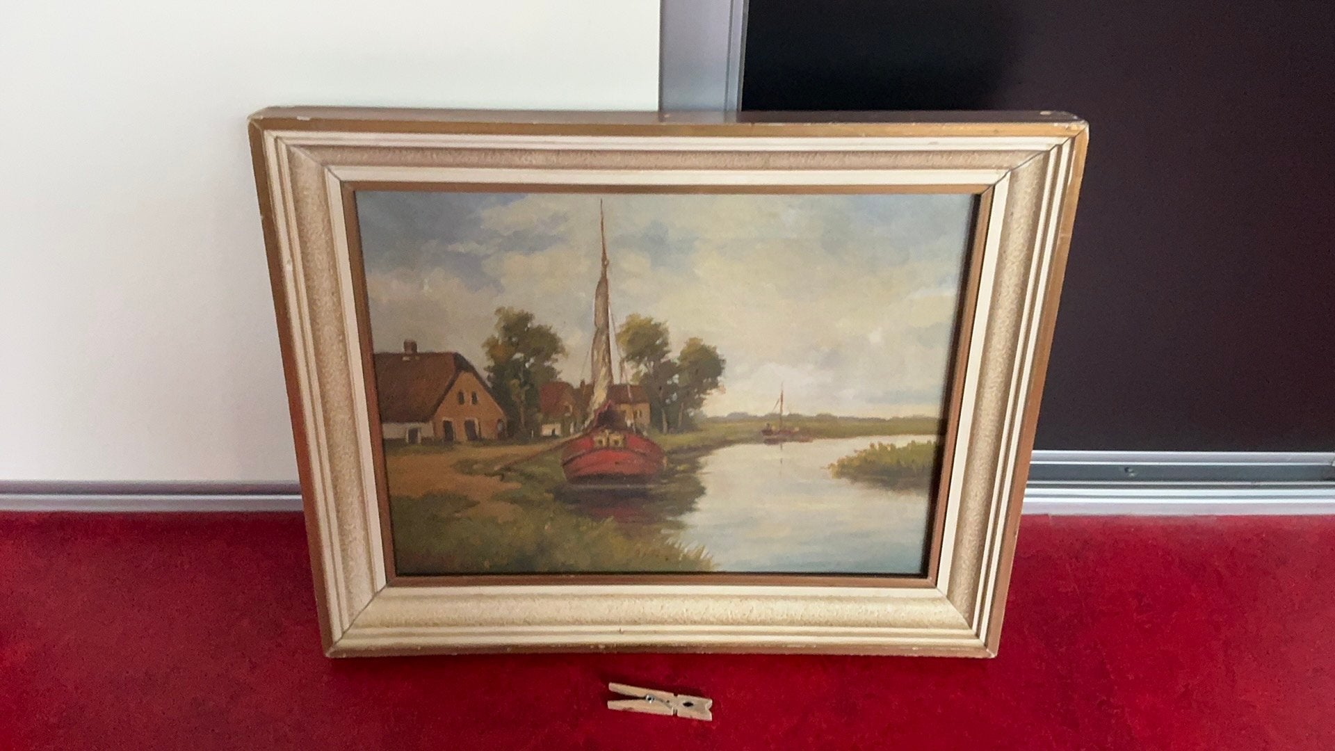 Klein origineel schilderij Friesland, Antiek en Kunst, Ophalen of Verzenden