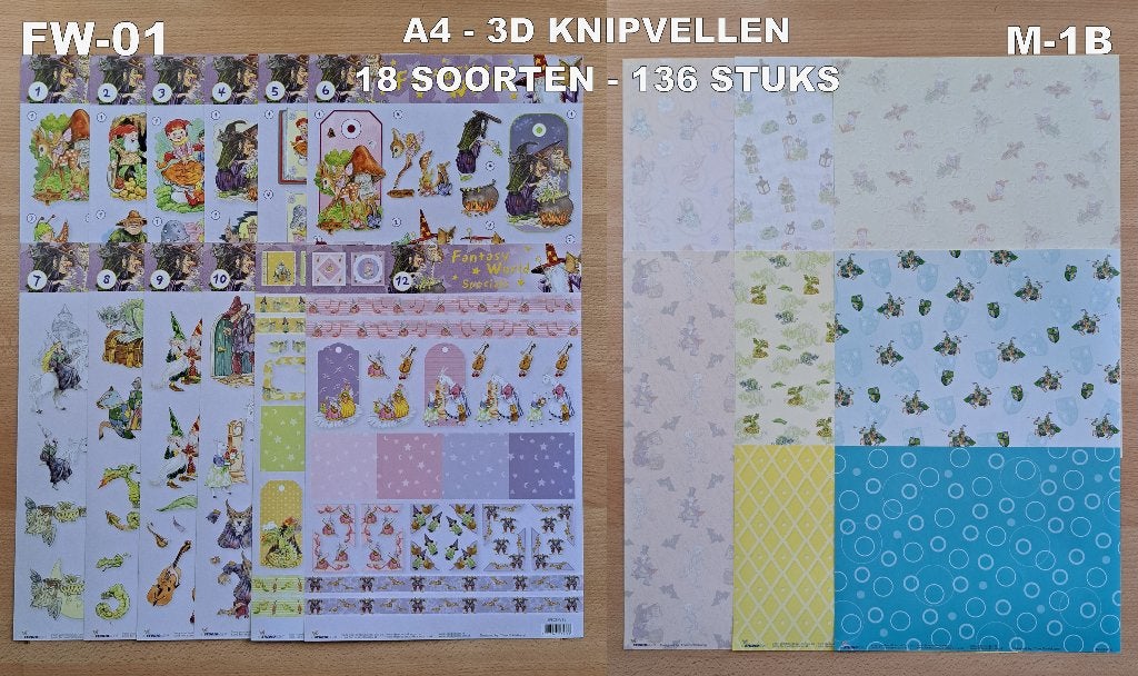 46...3D KNIPVELLEN 26 SOORTEN-200 VELLEN FANTASY en FAIRY, Ophalen of Verzenden, Nieuw, Meerdere plaatjes